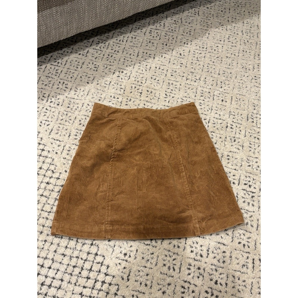 Charlotte Russe Corduroy Mini Skirt Medium Brown Rust Boho size S - Picture 3 of 3